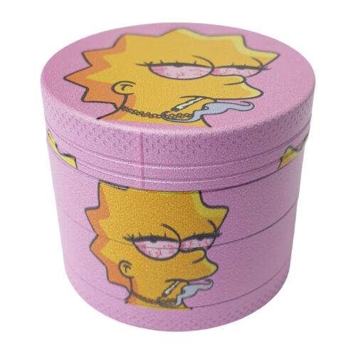 Metall Grinder • Rosa Lisa Simpson • 4-Teilig mit Sieb