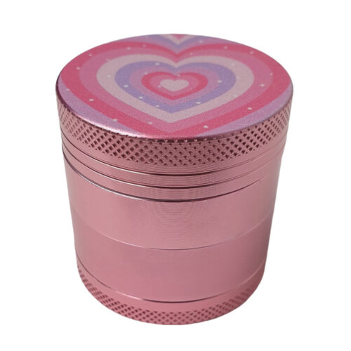 Metall Grinder • Herz Rosa • 4-Teilig mit Sieb